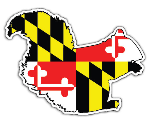 Maryland Flag Squirrel Vinyl Decal