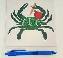 Load image into Gallery viewer, Large Teacher Maryland Crab Vinyl Decal
