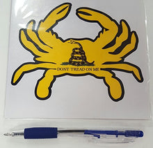Load image into Gallery viewer, Large Don&#39;t Tread On Me Maryland Crab Vinyl Decal
