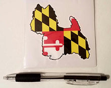 Load image into Gallery viewer, Maryland Flag Westie Vinyl Decal
