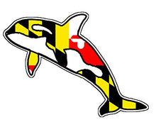 Load image into Gallery viewer, Maryland Flag Whale Vinyl Decal
