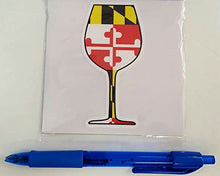 Load image into Gallery viewer, Maryland Flag Wine Glass Vinyl Decal
