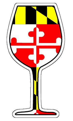 Maryland Flag Wine Glass Vinyl Decal