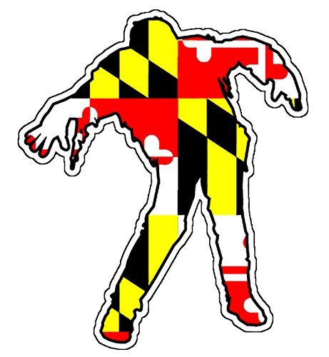Maryland Flag Zombie Vinyl Decal